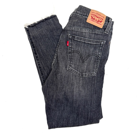 Levi's Denim - Levi’s Wedgie Skinny Jeans Size 28 Washed Black Raw Hem